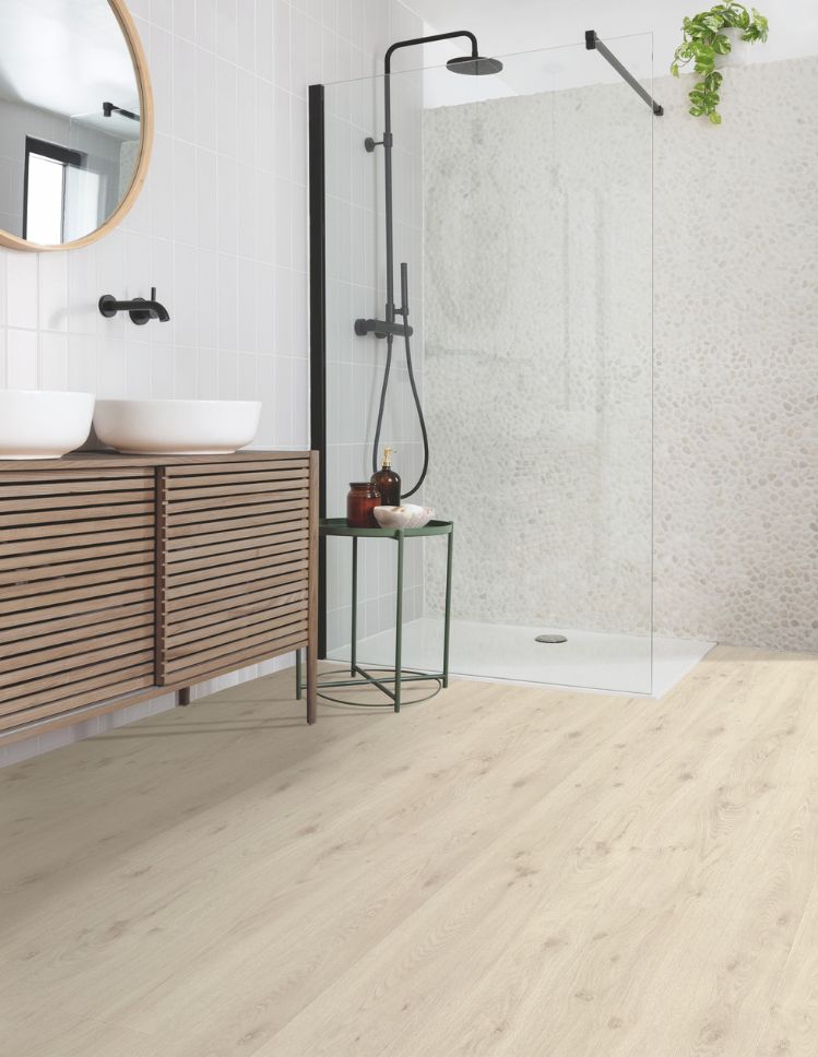 hardwood flooring in a stylish Saint Paul bathroom