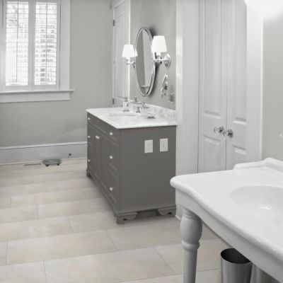 waterproof tile look LVT floors in a Saint Paul bathroom